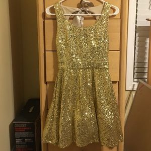 Gold sequined dress worn once