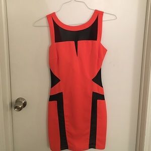 Never worn coral body cons dress