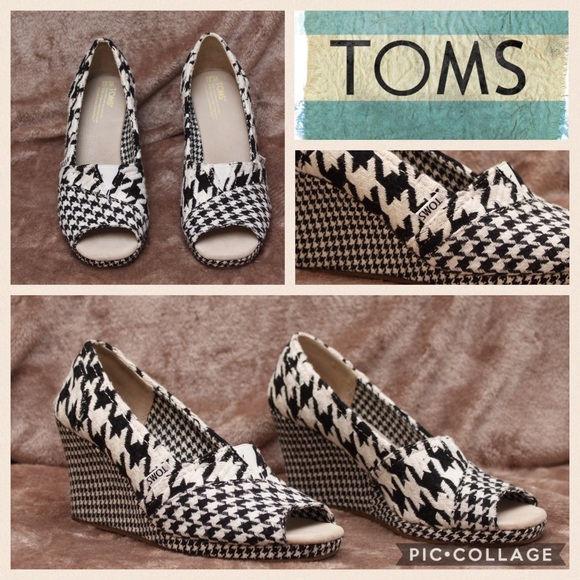 TOMS Shoes - Toms houndstooth open toe wedges Alabama