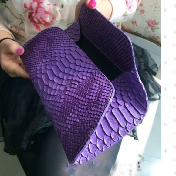 Purple Snakeskin Wallet/Clutch