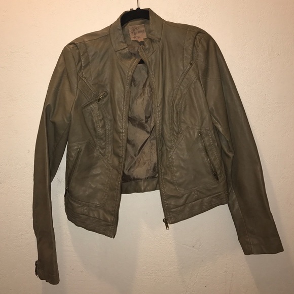 Taupe leather jacket never worn