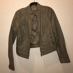 Taupe leather jacket never worn