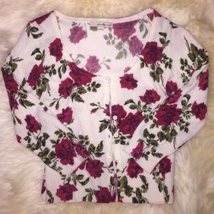 Cream cardigan with Rose design