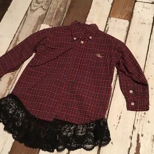 24M Plaid Flannel w/ Lace a Bottom