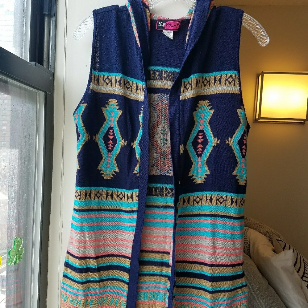 Say What? Sleeveless Cardigan
