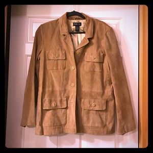 Beautiful camel-colored genuine suede jacket