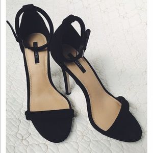 Faux Suede Ankle Strap Heel