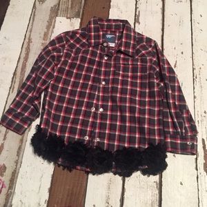 2T Old Navy Plaid Flannel with black lace