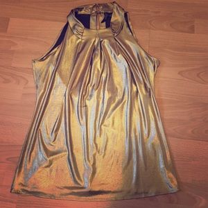 NWT gold glam sleeveless blouse...