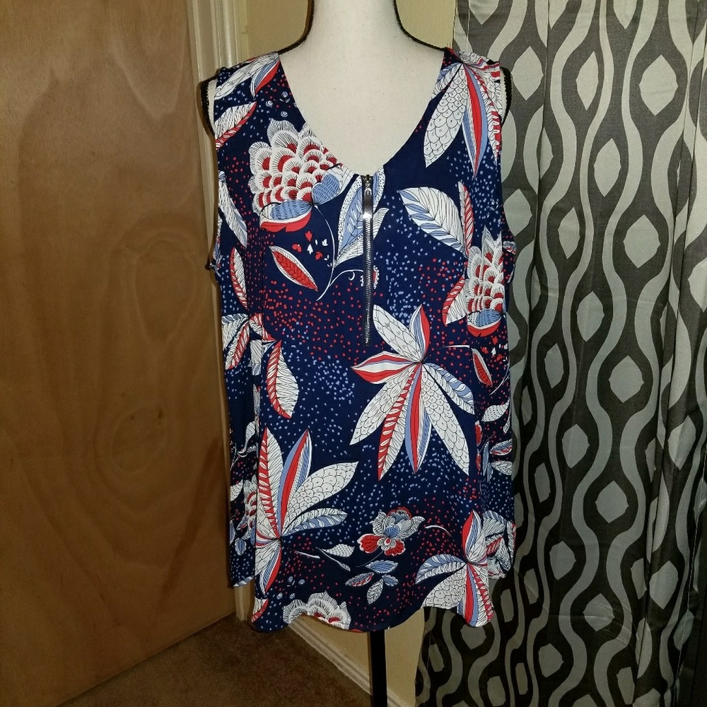 roz & ALI Plus Zip Front Tank