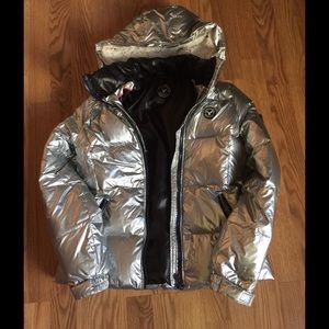 Silver holographic jacket