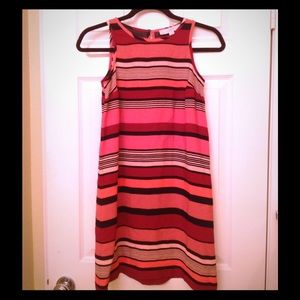 LOFT xxs petite shift dress (reds and pinks)
