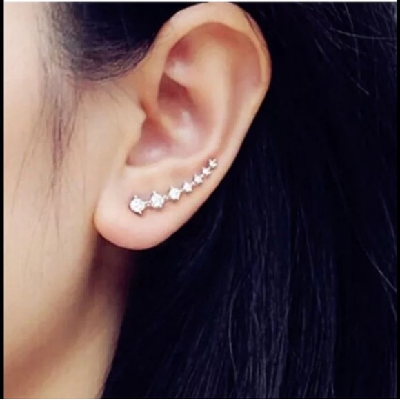 Rhinestone Gold / Silver Crystal Earrings - Picture 2 of 2