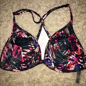 VS Pink tropical triangle swim top