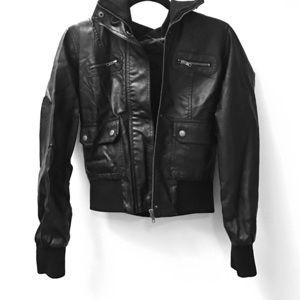 Black leather jacket