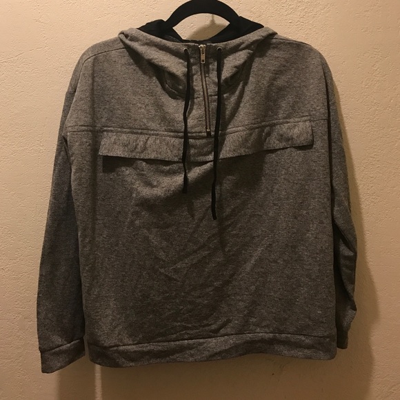 Heather grey and black hoodie