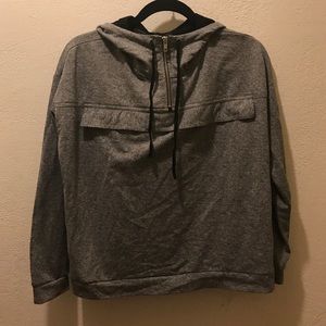 Heather grey and black hoodie