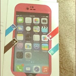 Waterproof 6/6s plus phone case pink w/kickstand