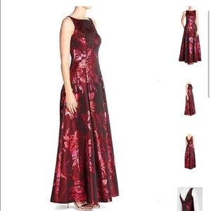 Aidan mattox jacquard maxi gown sz 6 ref $795