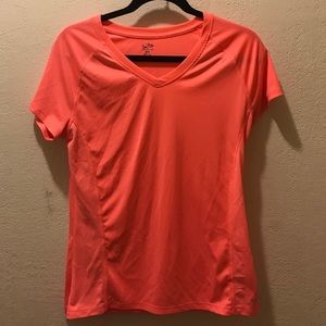 Neon pink workout top