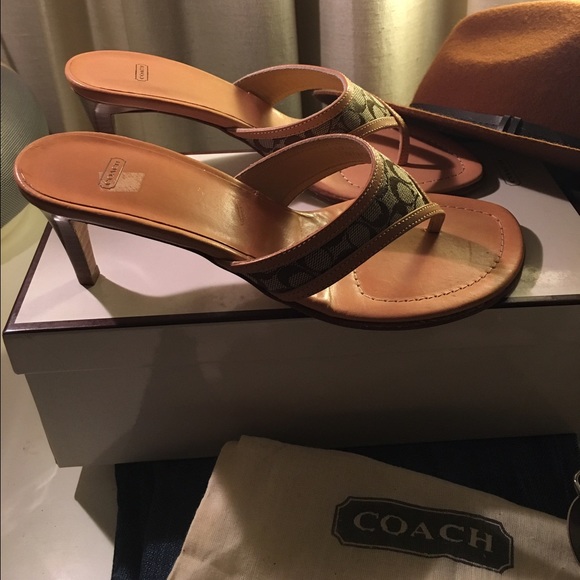 Coach Monogram Leather Sandals - Picture 3 of 4