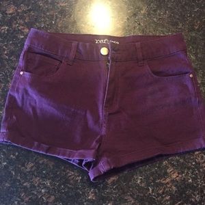 Refuge Charlotte Russe Maroon high rise shorts.