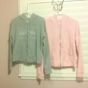 2 for $10  Gray & Pink Hollister Hoodies