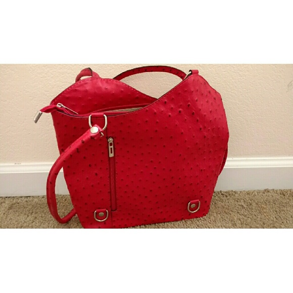Borse in Pelle geniune red leather handbag