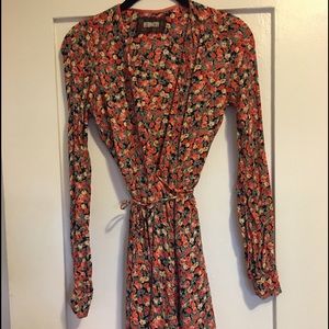 REFORMATION Flower Print Wrap Dress