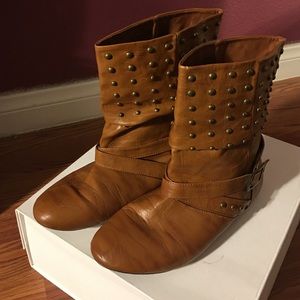 Brown slouch boots