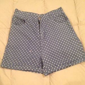 Urban Outfitters High Waist Polka Dot Jean Shorts