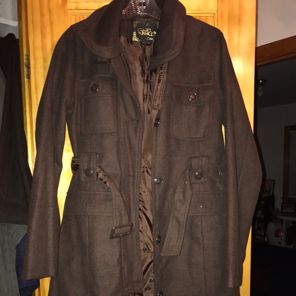 New never used long brown coat