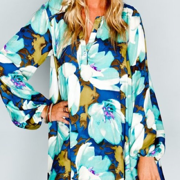 Show me your mumu Jamie tunic - Blue Tulips