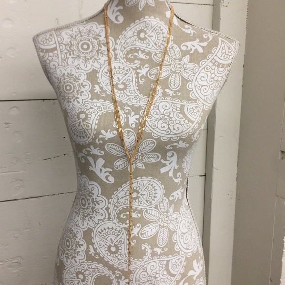 Long Tassel Knot Gold Multi-Strand Necklace - Picture 3 of 4