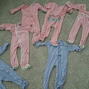Lot of 6 pairs of girls Kickee Pants pajamas.
