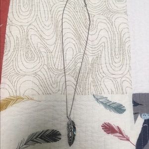 Fossil feather necklace