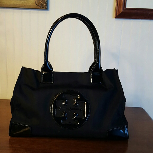 Tory Burch mini ella tote...synthetic and nylon.