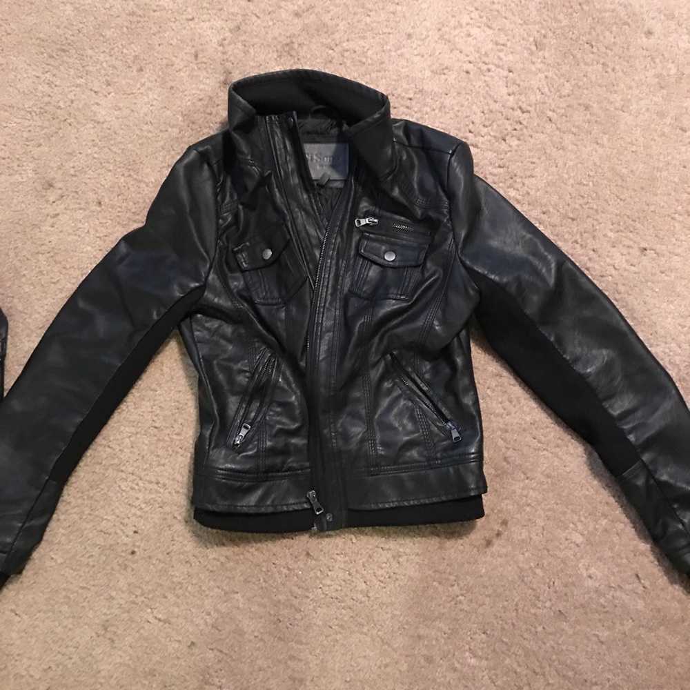 Ci Sono ANIMAL CRULTY FREE black leather jacket