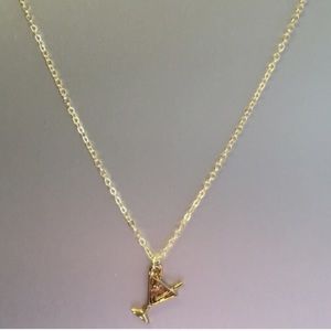 Gold Martini Charm Necklace🍸🌺