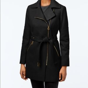 MICHAEL KORS Asymmetrical Zip Front Coat