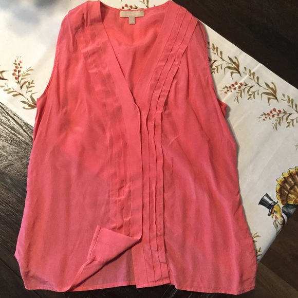 Coral Banana Republic sleeveless blouse
