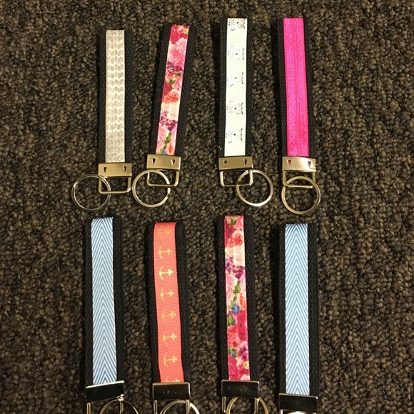Homemade no sew key fobs.