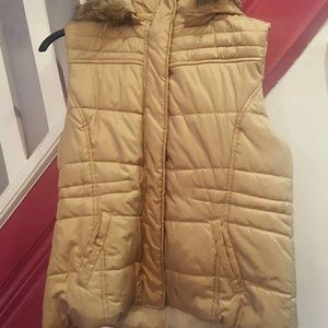 New York and Company gold hooded vest, size xl