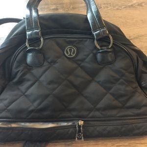 Lululemon black plaid gym bag
