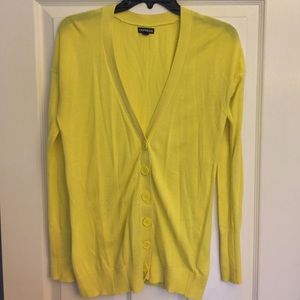 Bright Yellow Express Boyfriend Cardigan