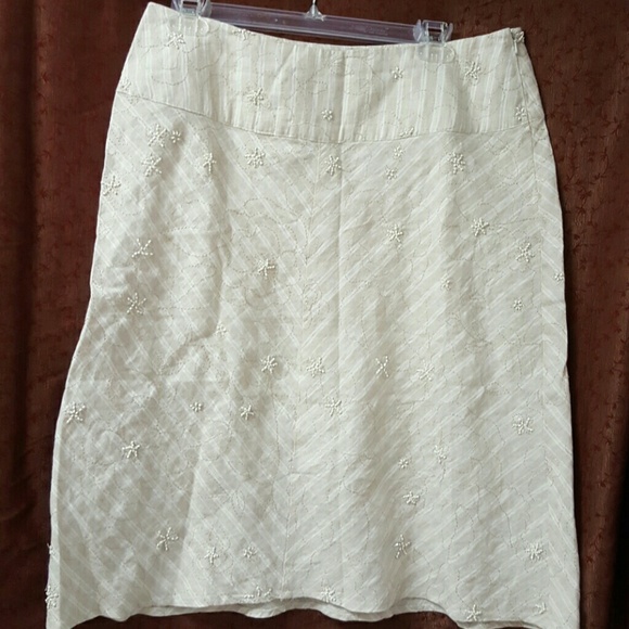 Women's Linen Beaded Skirt