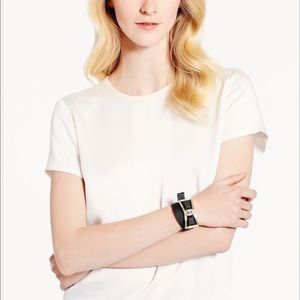 Kate Spade Leather and Gold Bow Wrap Bracelet