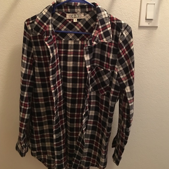 Navy, red, and cream flannel