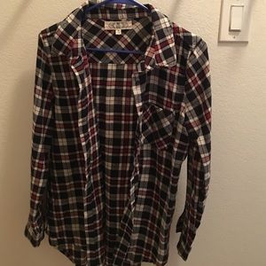 Navy, red, and cream flannel