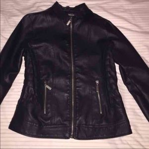 Small Black Leather Wet Seal Jacket